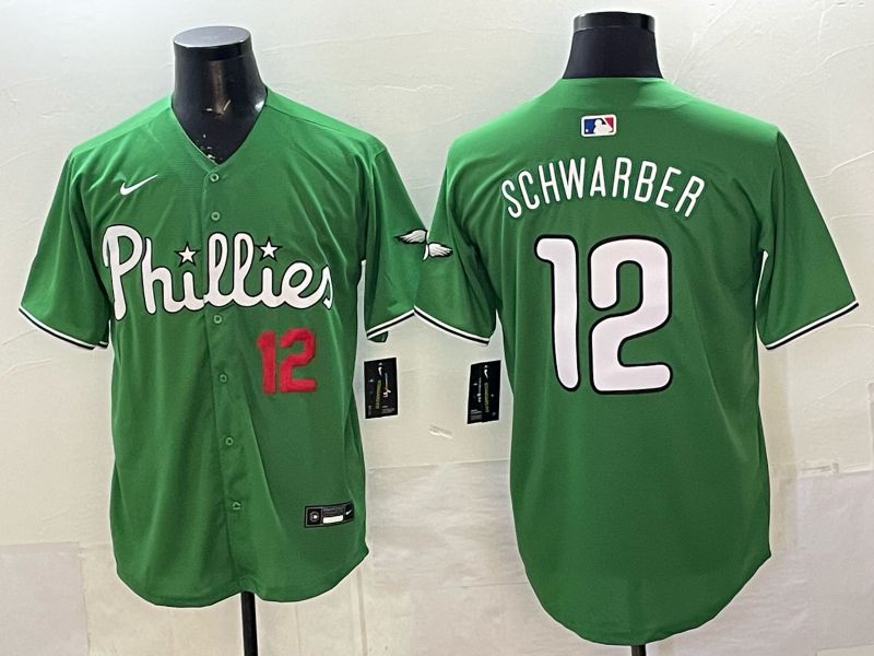 Men 2026 Philadelphia Phillies #12 Schwarber Green Game Nike MLB Jersey style 0015->philadelphia phillies->MLB Jersey